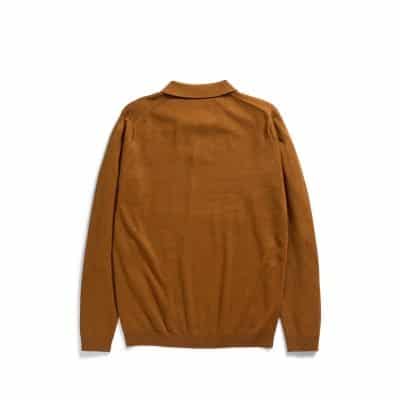 NORSE PROJECTS Leif Linen Polo - Rusty Orange Back