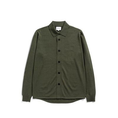 NORSE PROJECTS Martin Tech Merino Cardigan - Green Front