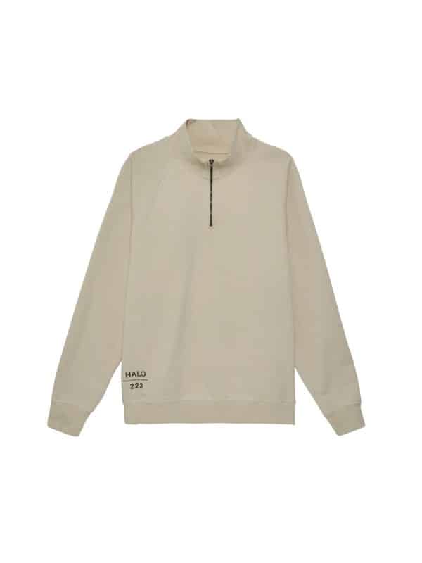HALO Heavy Graphic Halfzip - Oyster Gray Front