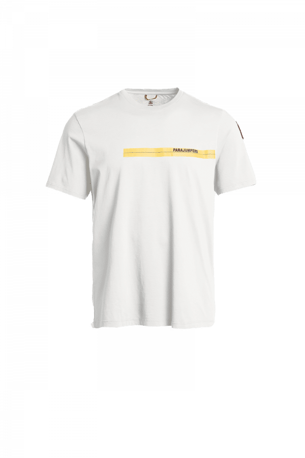 PARAJUMPERS Men Tape Tee - Off White Front