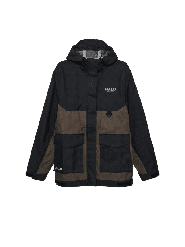 HALO Blocked Shell Jacket - Black/Brown Front