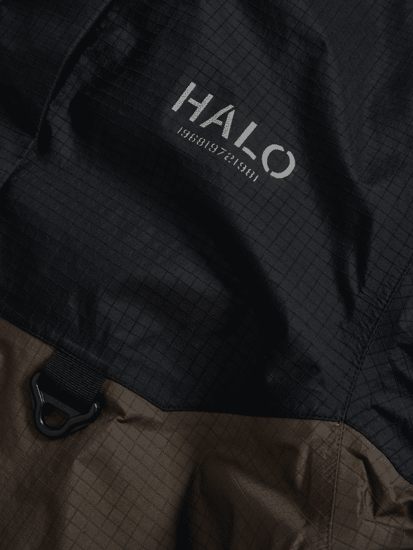 HALO Blocked Shell Jacket - Black/Brown Close Up