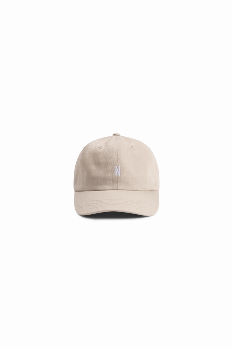 NORSE PROJECTS Twill Sports Cap - Marble White Front