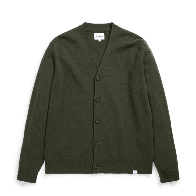 NORSE PROJECTS Adam Lambswool Cardigan - Army Green