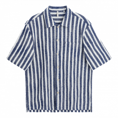 SUNFLOWER 1188 Spacey SS Shirt - Navy Stripe