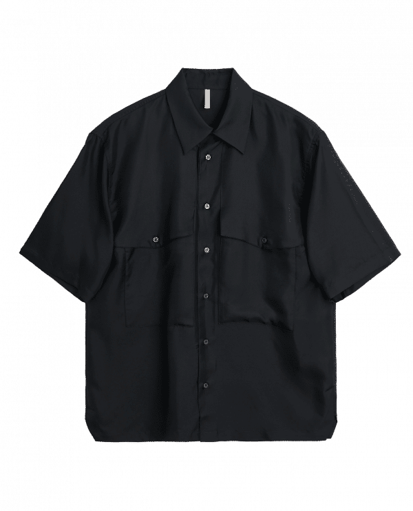 SUNFLOWER 4133 Silk SS Shirt - Black