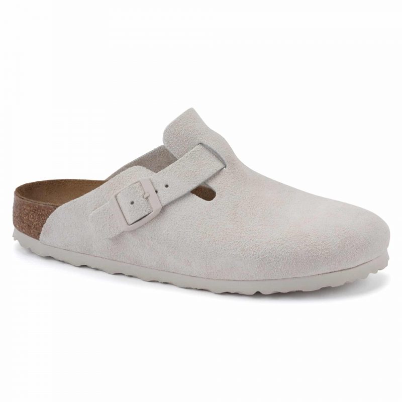 BIRKENSTOCK Boston Suede Narrow - Antique White