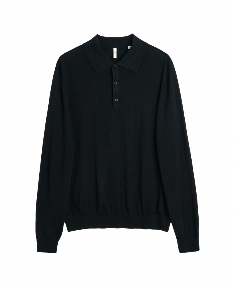 SUNFLOWER Merino Polo - Sort