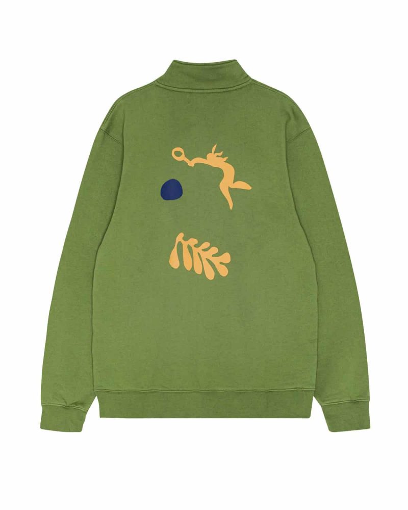 PALMES Garden Zip Sweatshirt - Green Back