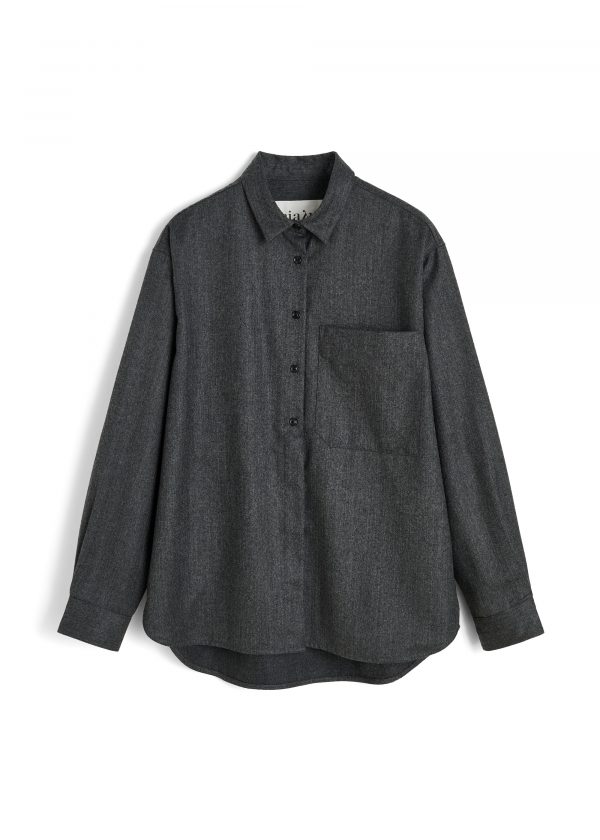 AIAYU Lynette Shirt Fine Wool - Dark Grey