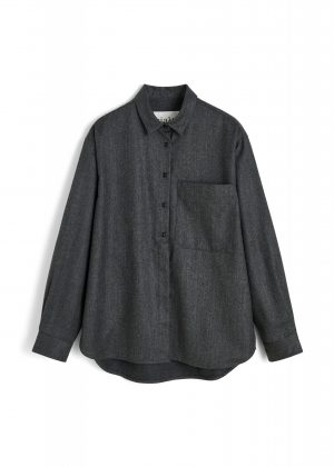 AIAYU Lynette Shirt Fine Wool - Dark Grey