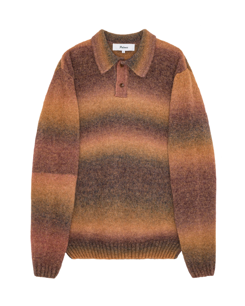 PALMES Alpaca LS Knit Polo - Brown