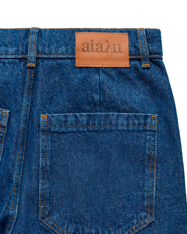 AIAYU Carlo Midwaist Wide Jeans - Mid Blue - Billede 4