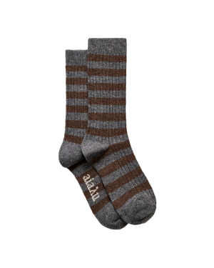 Aiayu Striped Cashmere Sock - Mix Grey