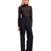RÓHE Lace Turtleneck Top - Black