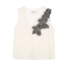 RÓHE Scoop Neck Silk Lace Top - Cream