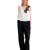 RÓHE Scoop Neck Silk Lace Top - Cream