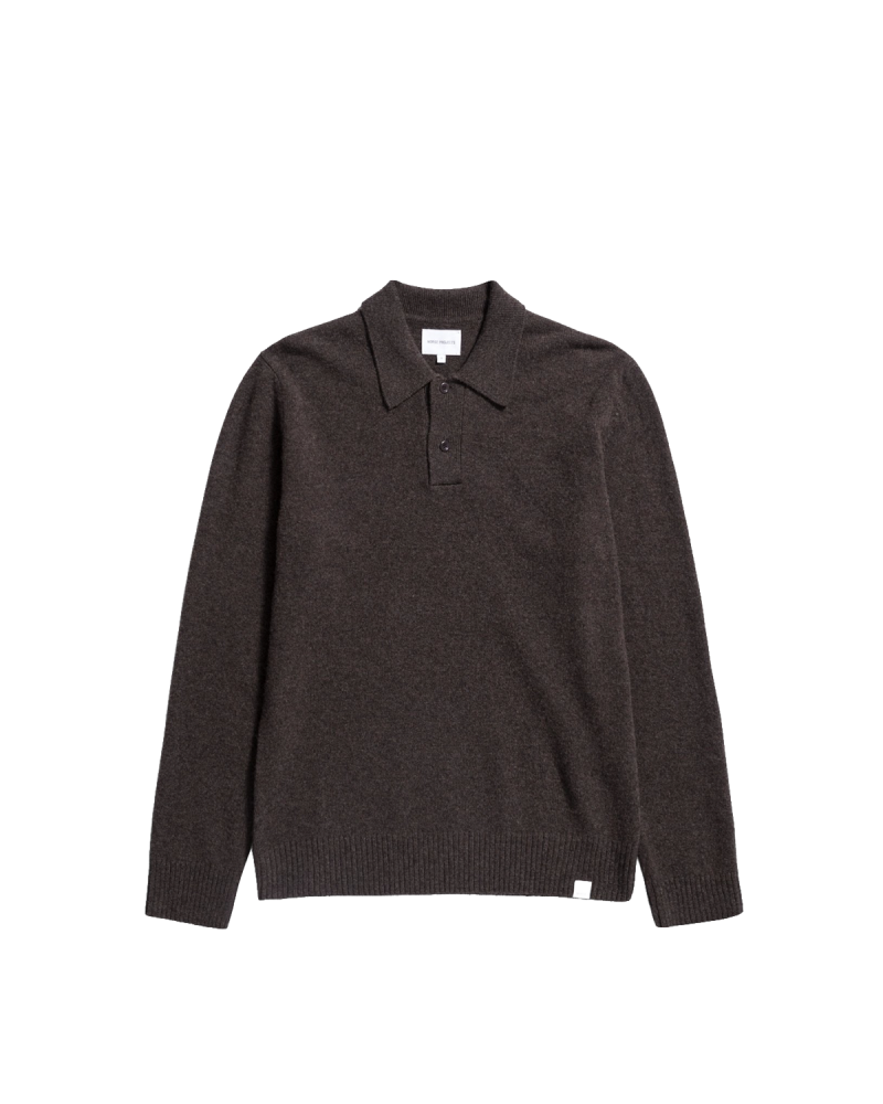 NORSE PROJECTS Lambswool Polo - Heathland Brown