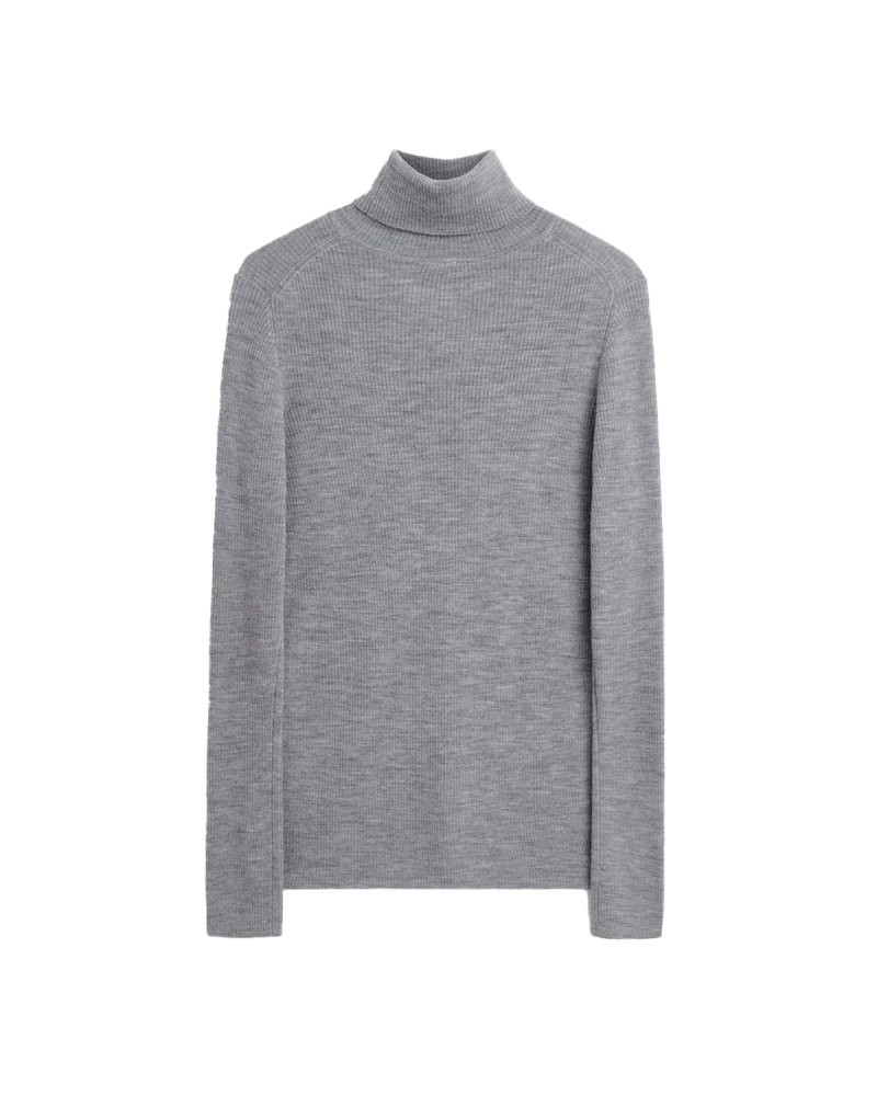 Sunflower A25 Merino Rib Turtle Neck - Grey Melange