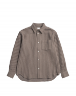 NORSE PROJECTS Ole Oversized Wool Stripe Shirt - Seal Brown