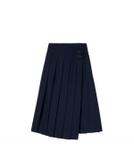 RÒHE Pleated Wool Skirt - Navy