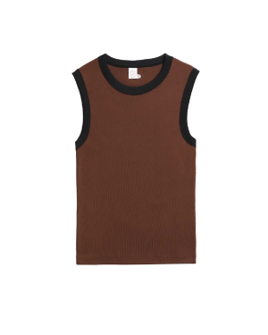 BY SIGNE June Tanktop - Brown / Black Trim