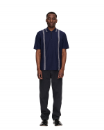 PALMES Panel Zip Polo - Navy 