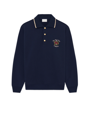 DRÔLE DE MONSIEUR Polo slogan rose - Navy