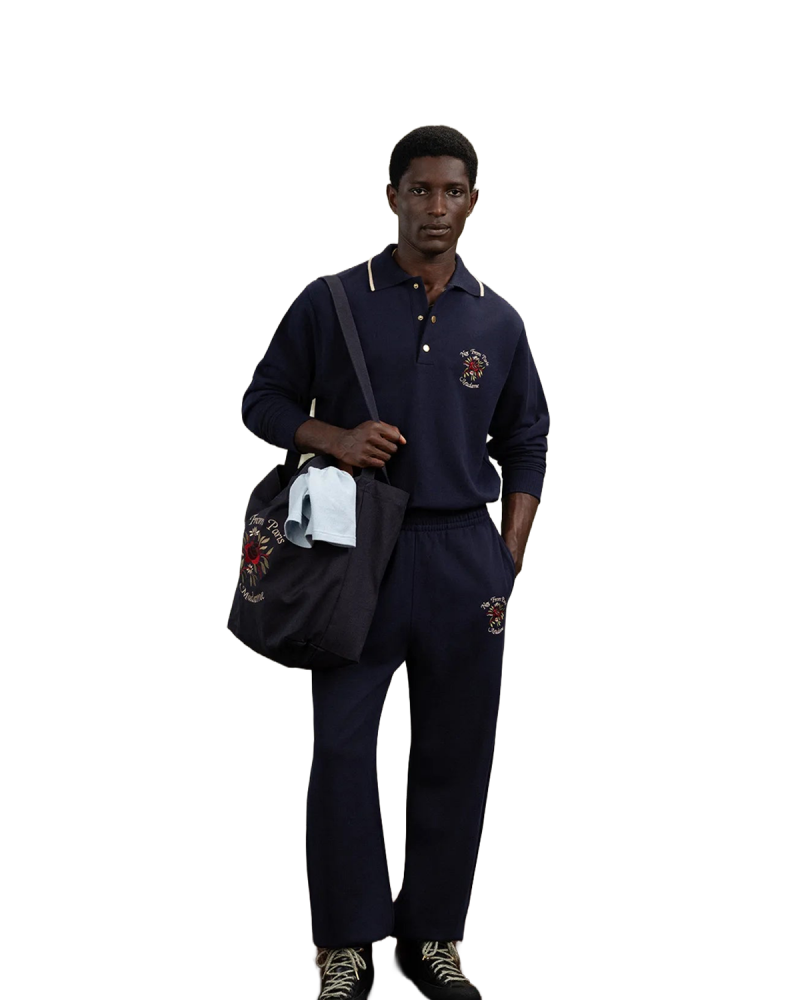 DRÔLE DE MONSIEUR Polo slogan rose - Navy