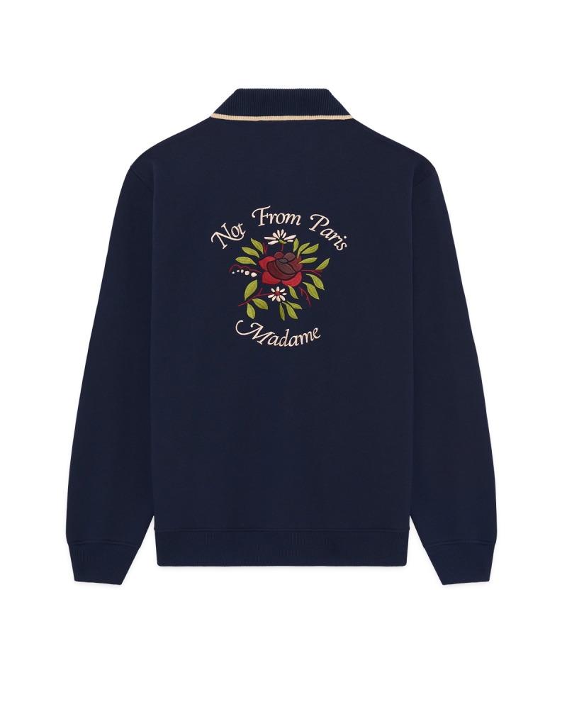 DRÔLE DE MONSIEUR Polo slogan rose - Navy