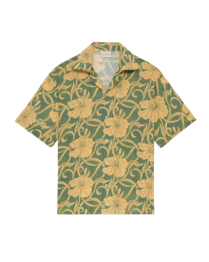 DRÔLE DE MONSIEUR Chemise Hibiscus Monoramme - Green