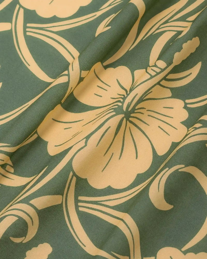 DRÔLE DE MONSIEUR Chemise Hibiscus Monoramme - Green