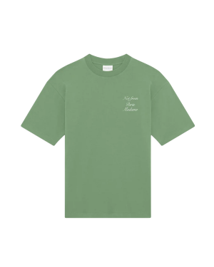 DRÔLE DE MONSIEUR Le T-shirt Slogan Calligraphy - Light Green
