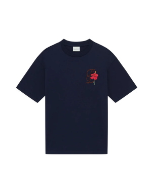 DRÔLE DE MONSIEUR T-shirt D Hibiscus Brodée - Navy