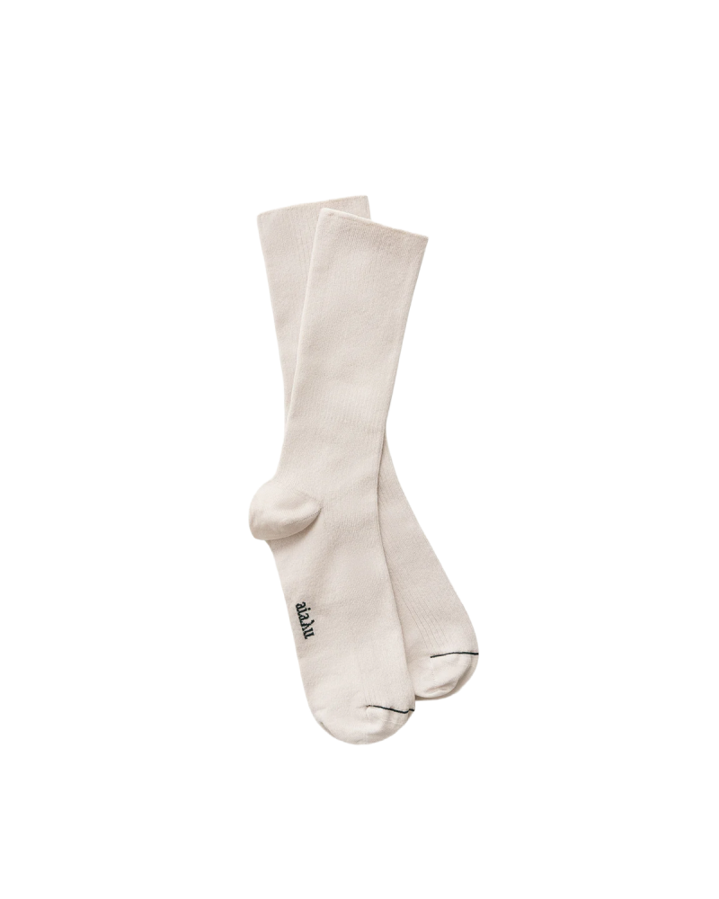 AIAYU Cotton Rib Socks - Milk