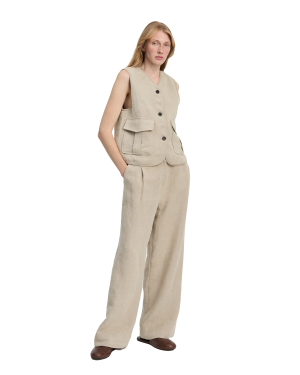 AIAYU Vest Heavy Linen - Pure Natural