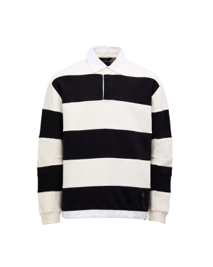 CESAR Hornsea Rugby Polo - Off White Stripes