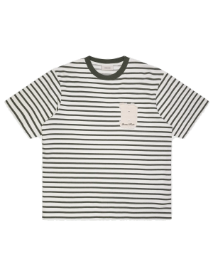 BRAMS FRUIT Varsity Striped T-shirt - Olive Green