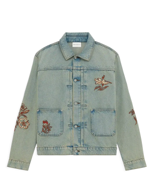 DRÔLE DE MONSIEUR Veste Denim Dusty Brodee Fleurs - Dusty