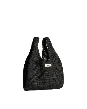 AIAYU Sophia Straw Bag Small - Black
