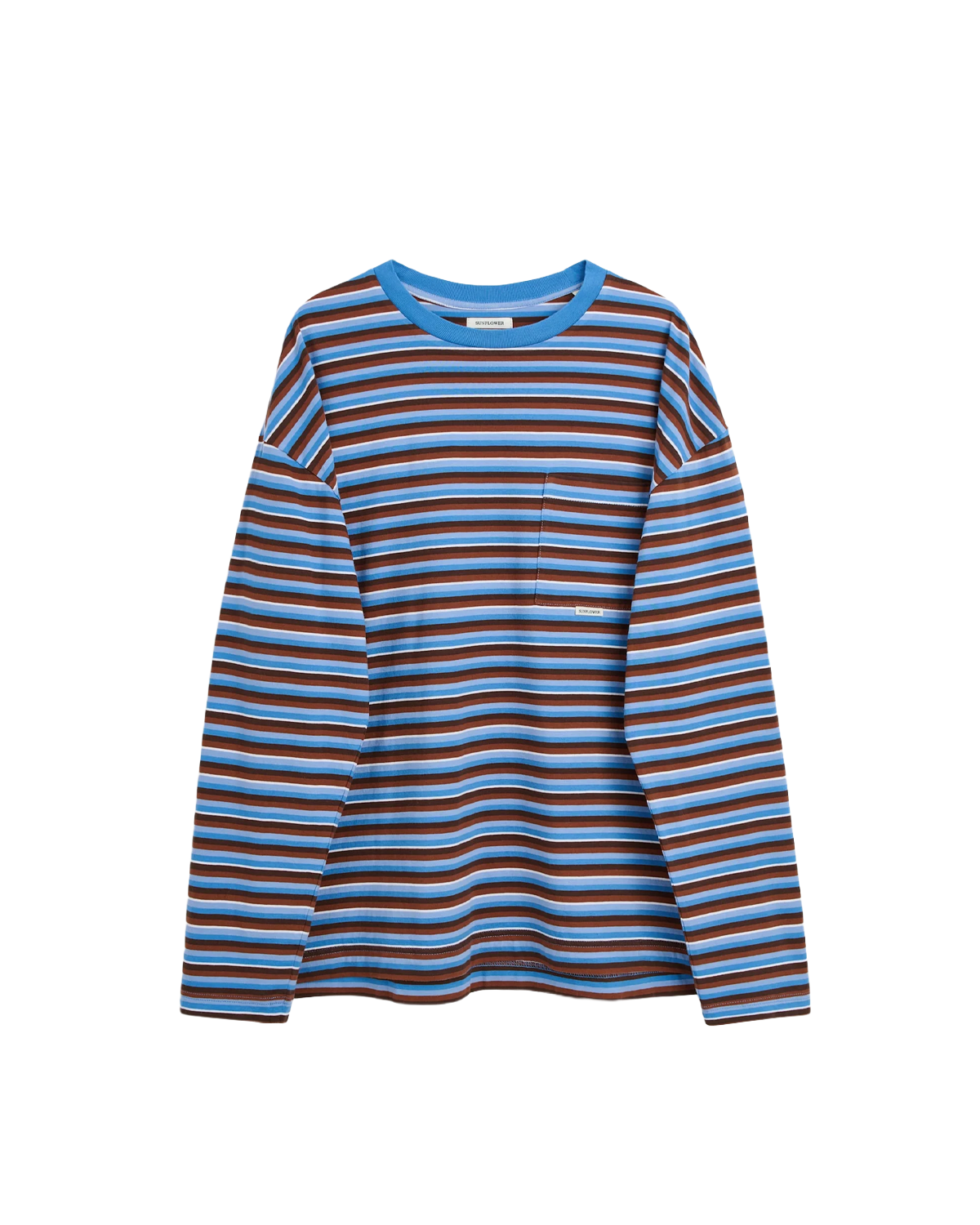 SUNFLOWER Stripe LS Pocket Tee - Blue