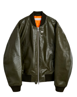 SUNFLOWER Leather Flight Jacket - Green
