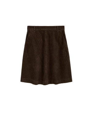AIAYU Estelle Skirt Short Corduroy - Smokey Brown