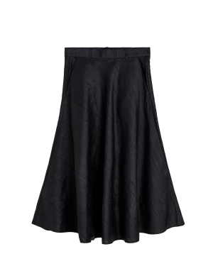 AIAYU Bea Skirt Silk - Black Navy