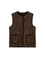 AIAYU Meha Vest Loden - Pure Dark Brown