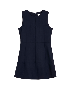AIAYU Martha Mini Dress Fine Wool - Black Navy