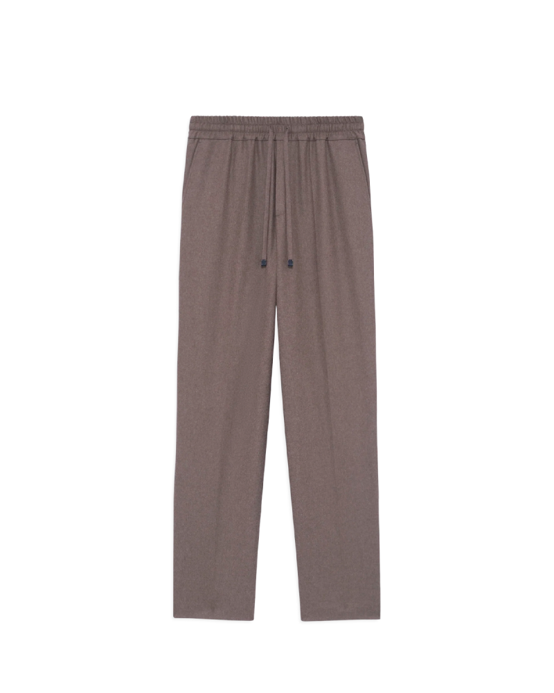 Tegnebræt 1 DRÔLE DE MONSIEUR Elastic Waist Flannel Pants - Light Brown