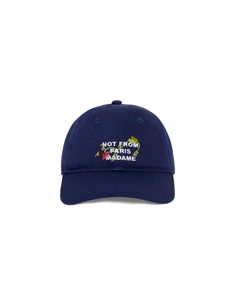 Tegnebræt 1 DRÔLE DE MONSIEUR Vine Embroidered Slogan Cap - Navy