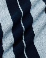DRÔLE DE MONSIEUR Striped Zipped Knit Polo - Navy