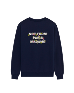 DRÔLE DE MONSIEUR Vine Embroidered Slogan Sweatshirt - Navy